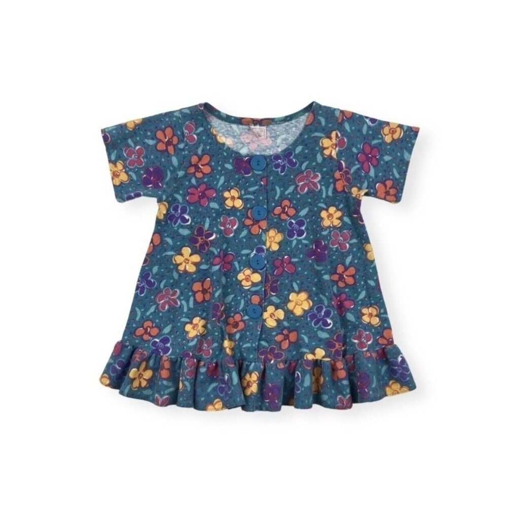 •Vintage• Buster Brown Floral Ruffle Swing Top